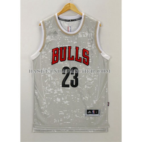 Maillot Lumieres de la ville Chicago Bulls Jordan Gris